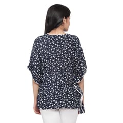 Mometernity Navy White Floral Maternity Kaftan Top