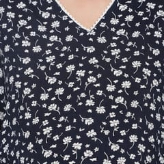 Mometernity Navy White Floral Maternity Kaftan Top