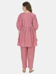 Mometernity Pink All over Floral Print Maternity Top & Pant set