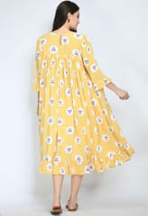 Mometernity Yellow Polka Panda Print Maternity Nursing Gown