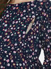 Mometernity Navy Floral Ditsy Print Maternity & Nursing Maxi Dress