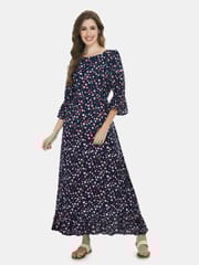 Mometernity Navy Floral Ditsy Print Maternity & Nursing Maxi Dress