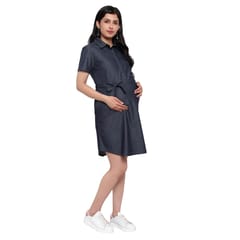 Mometernity Blue Denim Maternity & Nursing Tunic Dress