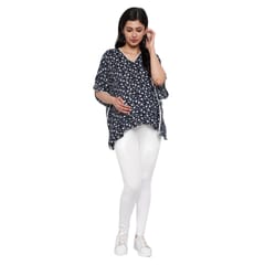 Mometernity Off White Over Belly Maternity Leggings With Pockets