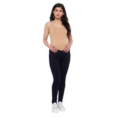 Mometernity Navy Blue Under Belly Maternity Leggings with Pockets