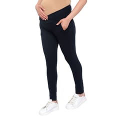 Mometernity Navy Blue Under Belly Maternity Leggings with Pockets