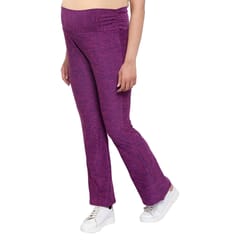 Mometernity Purple Melange Stretch Flared Maternity Bottom