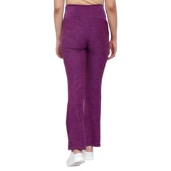 Mometernity Purple Melange Stretch Flared Maternity Bottom