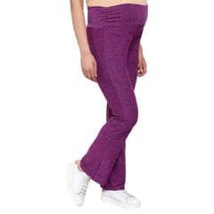 Mometernity Purple Melange Stretch Flared Maternity Bottom