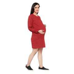Mometernity Red Polka Dot Maternity Shift Dress