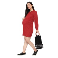 Mometernity Red Polka Dot Maternity Shift Dress