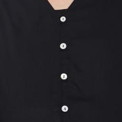 Mometernity Black Solid Button Down Maternity & Nursing Shirt