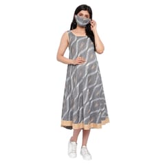 Mometernity Sleeveless Ikat Maternity Kurta Dress