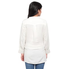 Mometernity Off White Solid Button Down Maternity & Nursing Shirt