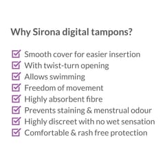 Sirona Premium Digital Tampon (Regular Flow) Medium Flow  -  12 Pieces