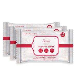 Sirona Intimate Wet Wipes  -  30 Wipes (3 Pack  -  10 Wipes Each)