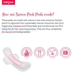 Sirona Natural Biodegradable Super Soft Pink Sanitary Pads/Napkins  -  10 Pieces, Large (L)