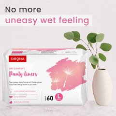 SIRONA Ultra - Thin Premium Panty Liners (Regular Flow) - 60 Counts  -  Large