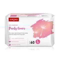 SIRONA Ultra - Thin Premium Panty Liners (Regular Flow) - 60 Counts  -  Large