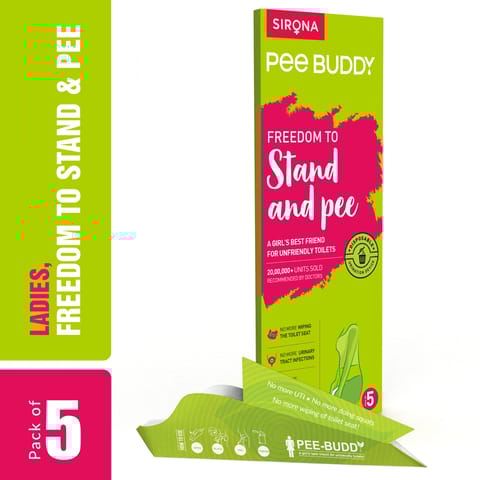 SIRONA PeeBuddy - Disposable, Portable Female Urination Device for Women - 5 Funnels