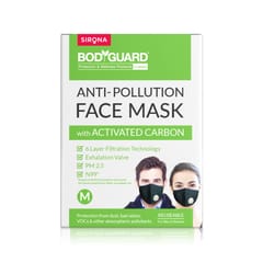 SIRONA BodyGuard Reusable Anti Pollution Face Mask with Activated Carbon, N99 + PM2.5 for Men and Women - Medium