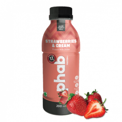 Phab Protein Milkshake with Immunity Boosters � 18g Milk Protein, No added sugar, Vitamin B12 & Calcium Rich: Pack of 6x 200ml (Strawberries & Cream)