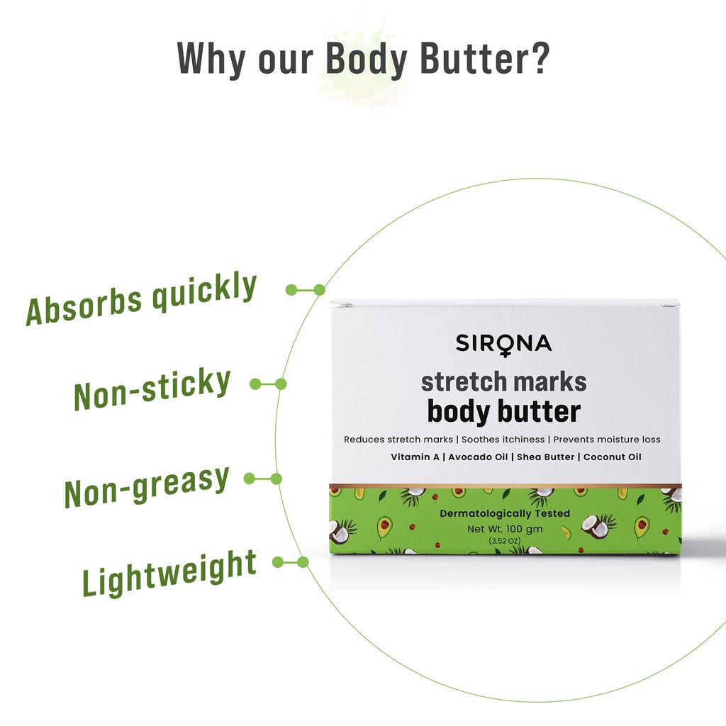 Sirona Natural Stretch Mark Body Butter, 100 gm