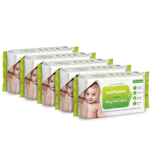 BodyGuard Premium Paraben Free Baby Wet Wipes with Aloe Vera - 360 Wipes (5 Pack, 72 each)
