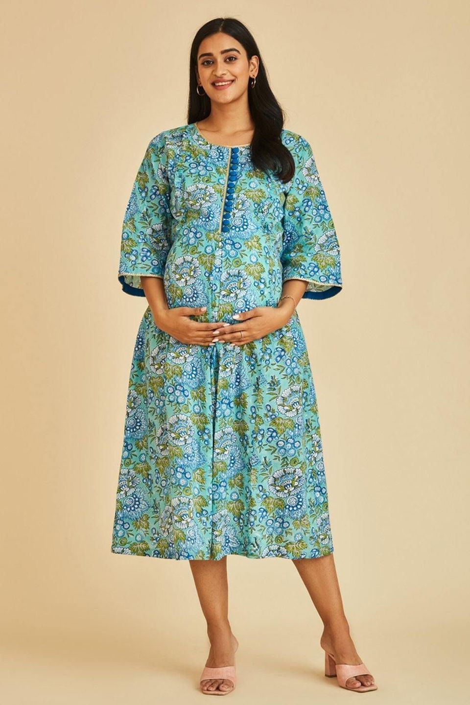 The Mama Project Izna Nursing & Maternity A-line Ruffle Dress