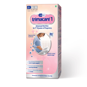 TRIMACARE™ 1 Prenatal Vitamins for Pregnancy with folic acid, DHA, Iron, Zinc, Vit A & Omega 3|First Trimester