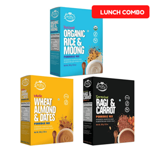 Early Foods Combo of 3 Organic Millet Porridges - Lunch Cereal Combo for Kids