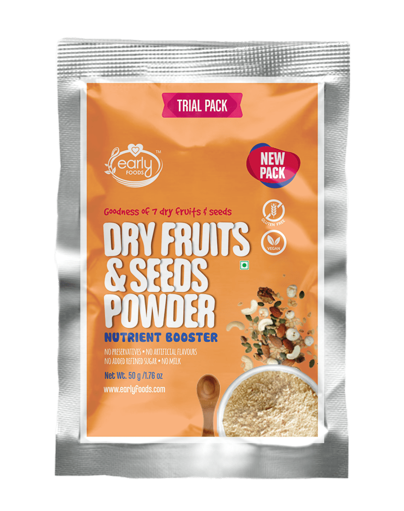 Early Foods (Trial Pack) Dry Fruits and Seeds Powder for Kids - Blend of 7 Indian Super Foods 50g
