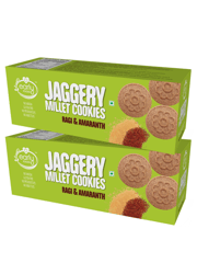 Early Foods Pack of 2 - Organic Ragi and Amaranth Jaggery Cookies 150g X 2