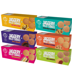Early Foods Assorted Pack of 6 - Ragi, Dry Fruit, Multigrain, Jowar, Foxtail, Chocolate Jaggery Cookies, 150g X 6