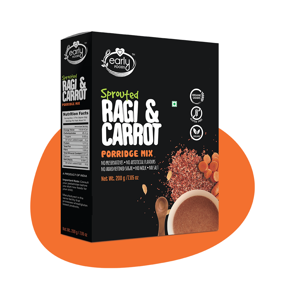 Early Foods Sprouted Ragi and Carrot Porridge Mix 200g