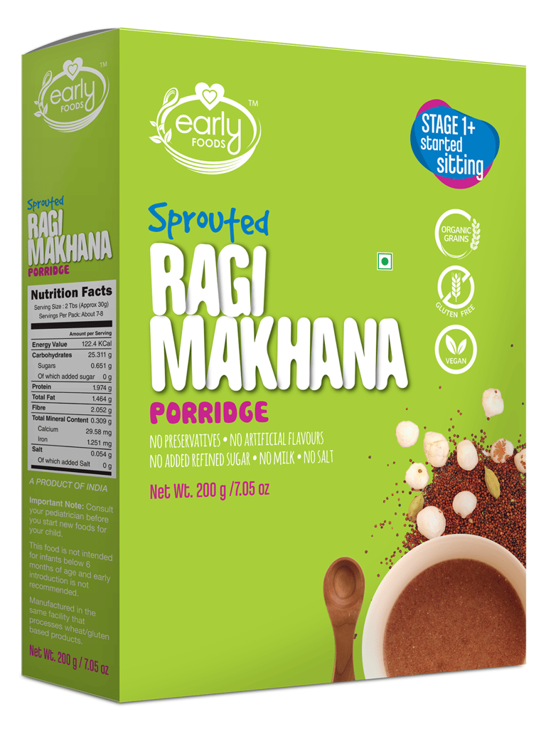 Early Foods Sprouted Ragi and Makhana Porridge Mix, 200g