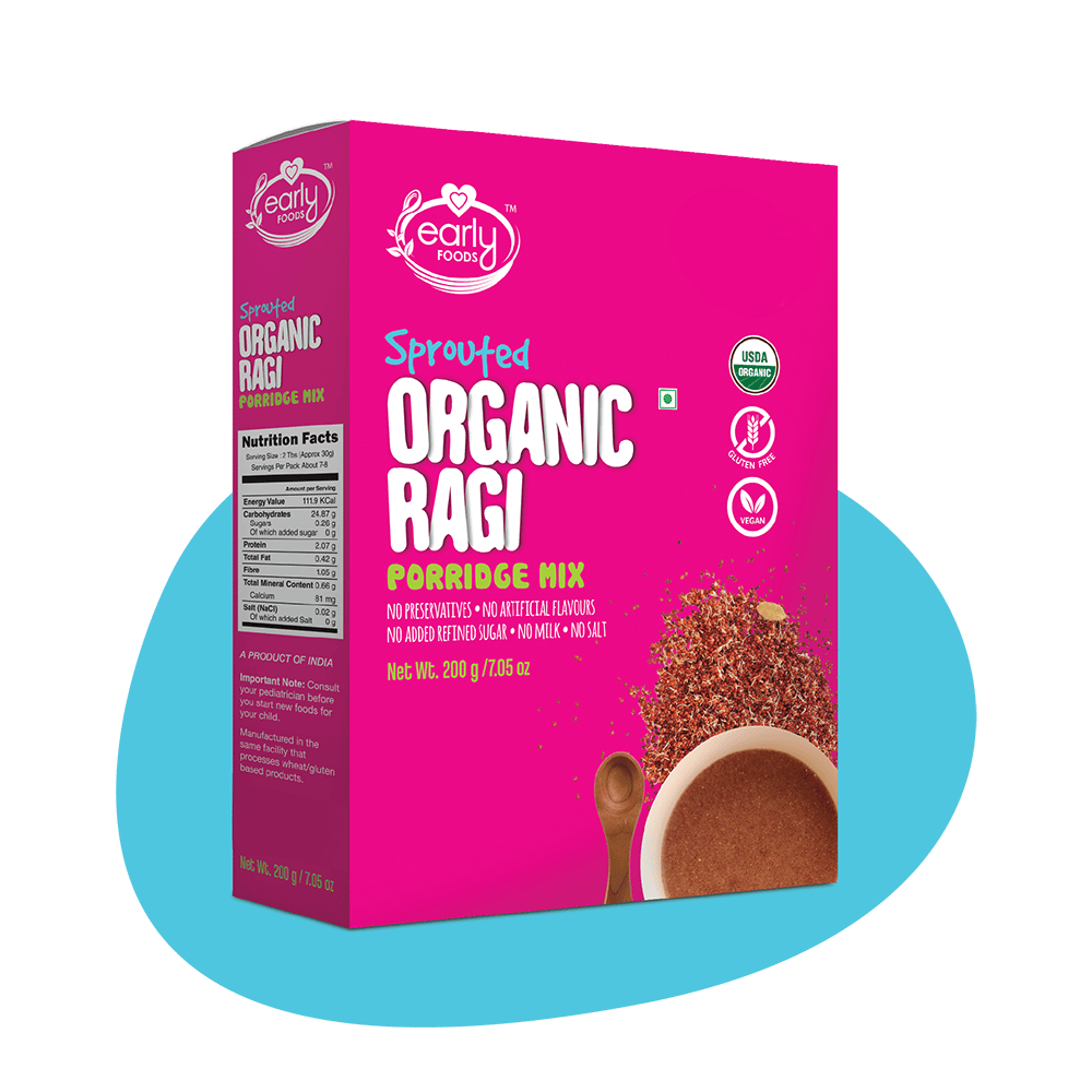 Early Foods Organic Sprouted Ragi Porridge Mix 200g (Plain)