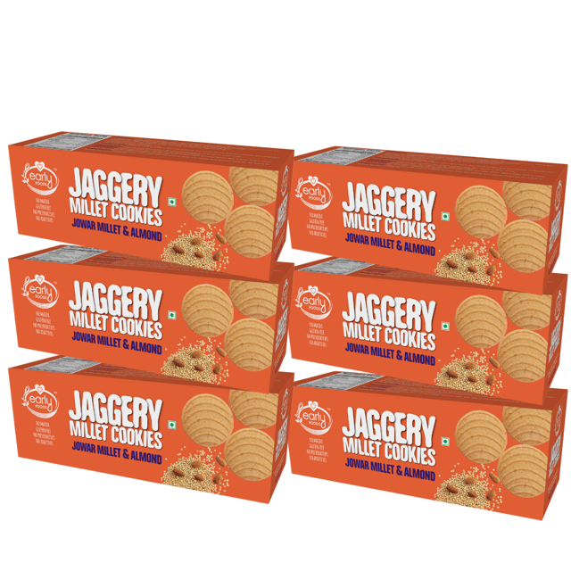 Early Foods Pack of 6 - Jowar Almond Jaggery Cookies