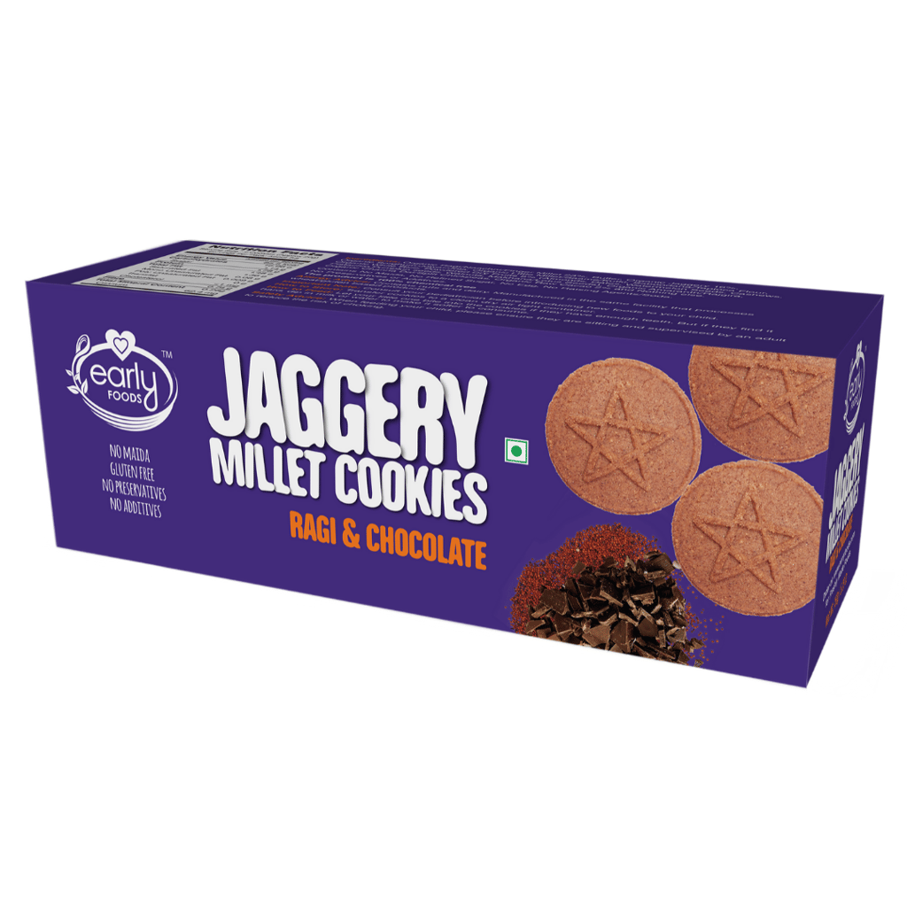 Early Foods Ragi and Choco Jaggery Cookies 150g