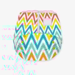 Snugkins Newborn Bliss Reusable, Waterproof and Washable Cloth Diapers for Newborn babies - Macaroon Ikat