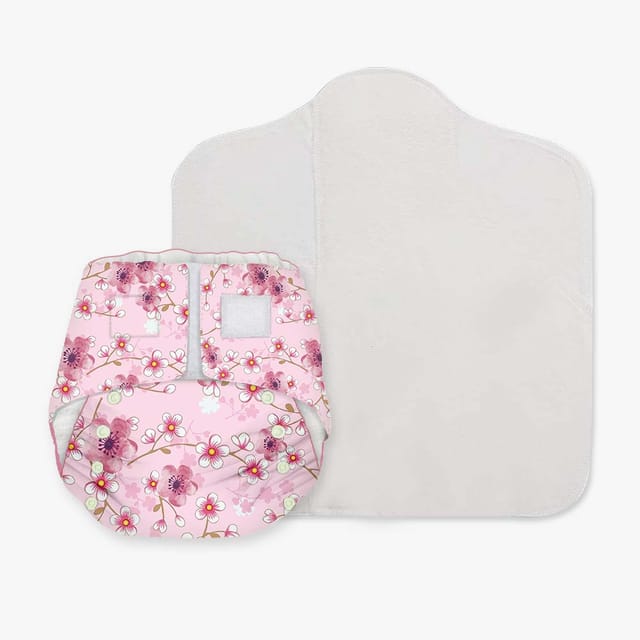 Snugkins Newborn Bliss Reusable, Waterproof and Washable Cloth Diapers for Newborn babies - Sakura