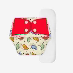 Regular Diaper by Snugkins Freesize Reusable, Waterproof and Washable Cloth Diapers for day time use - Butterfly Kisses