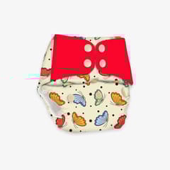 Regular Diaper by Snugkins Freesize Reusable, Waterproof and Washable Cloth Diapers for day time use - Butterfly Kisses