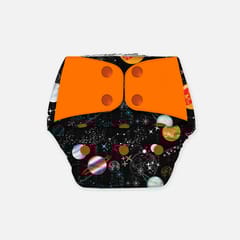 Regular Diaper by Snugkins Freesize Reusable, Waterproof and Washable Cloth Diapers for day time use - Galaxy ride