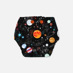 Regular Diaper by Snugkins Freesize Reusable, Waterproof and Washable Cloth Diapers for day time use - Galaxy ride
