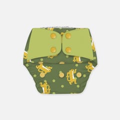 Regular Diaper by Snugkins Freesize Reusable, Waterproof and Washable Cloth Diapers for day time use - Disco Sheru