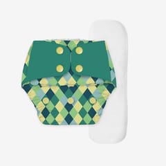 Regular Diaper by Snugkins Freesize Reusable, Waterproof and Washable Cloth Diapers for day time use - Winter Gem