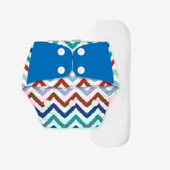 Regular Diaper by Snugkins Freesize Reusable, Waterproof and Washable Cloth Diapers for day time use - Dizzy waves