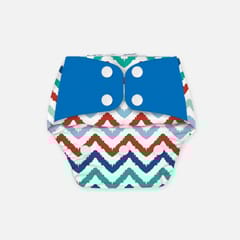 Regular Diaper by Snugkins Freesize Reusable, Waterproof and Washable Cloth Diapers for day time use - Dizzy waves