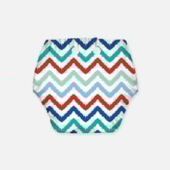 Regular Diaper by Snugkins Freesize Reusable, Waterproof and Washable Cloth Diapers for day time use - Dizzy waves